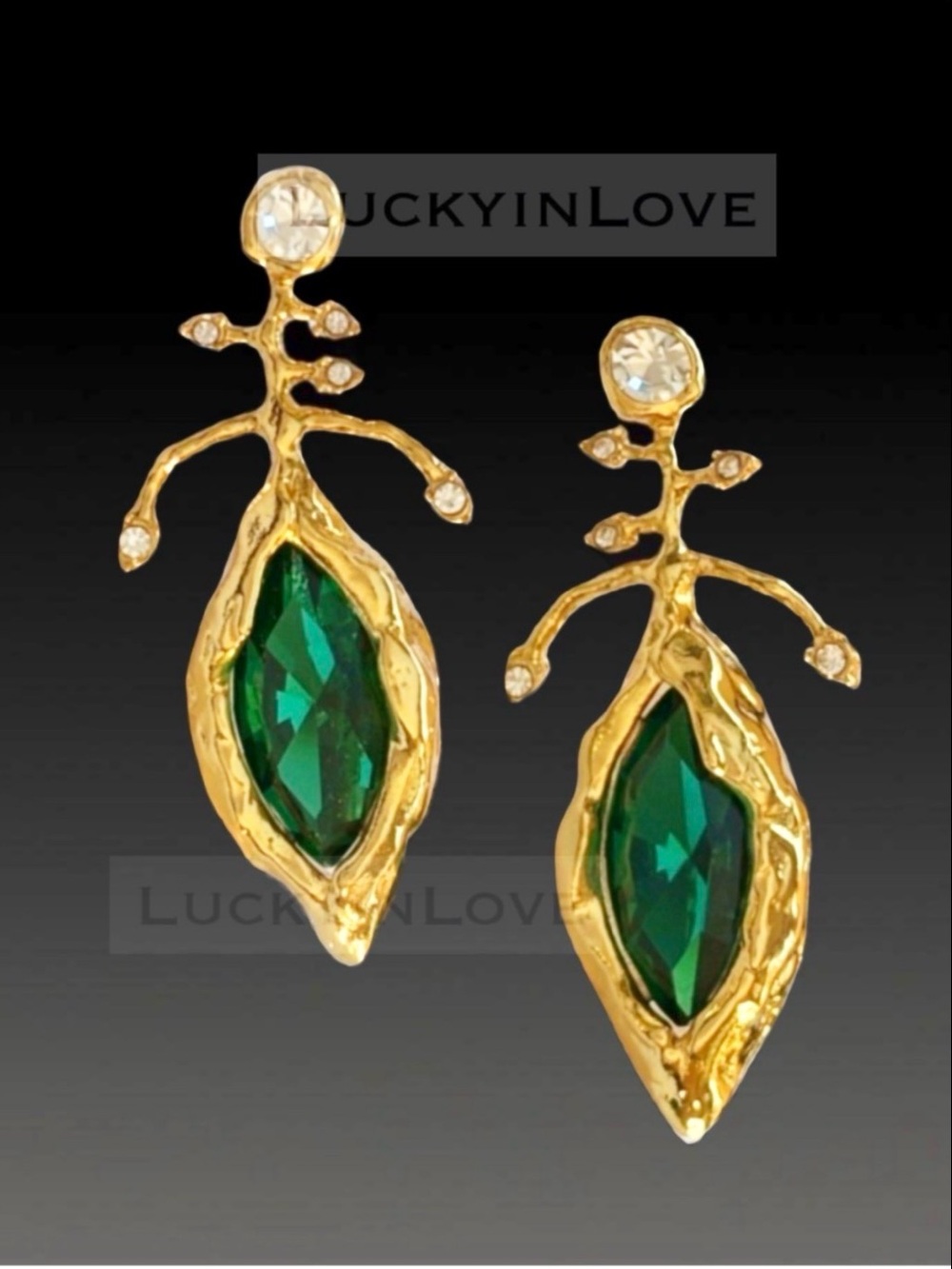 ALEXIS BITTAR • Abstract Brut Molten Mobile Gold Crystal Drop Earrings
